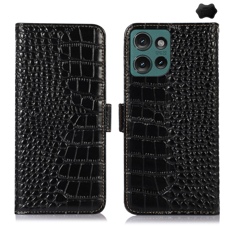 Crocodile Top Layer Cowhide Leather Phone Case, For Motorola Edge 50 Global, For Motorola Edge 50 Neo, For Motorola Moto G04 / G24, For Motorola Moto G34, For Motorola Moto G14 4G, For Motorola Moto G Power 2023