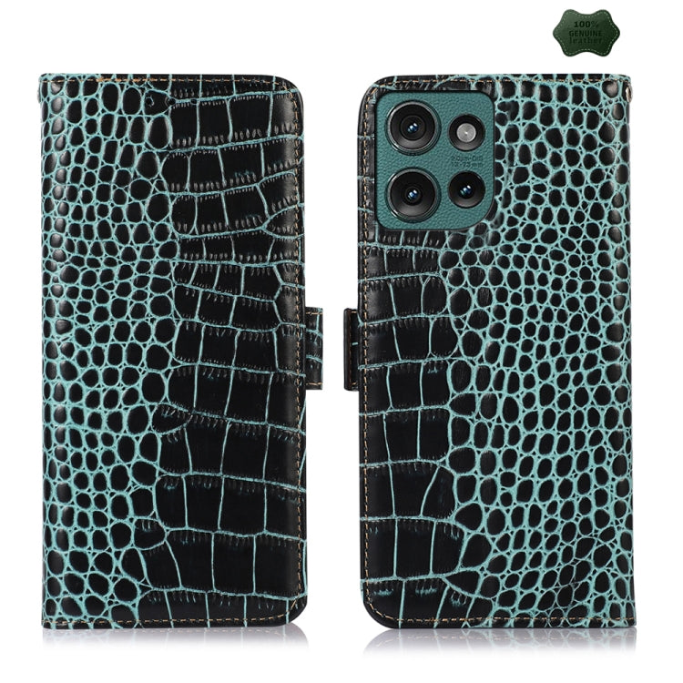 Crocodile Top Layer Cowhide Leather Phone Case, For Motorola Edge 50 Global, For Motorola Edge 50 Neo, For Motorola Moto G04 / G24, For Motorola Moto G34, For Motorola Moto G14 4G, For Motorola Moto G Power 2023