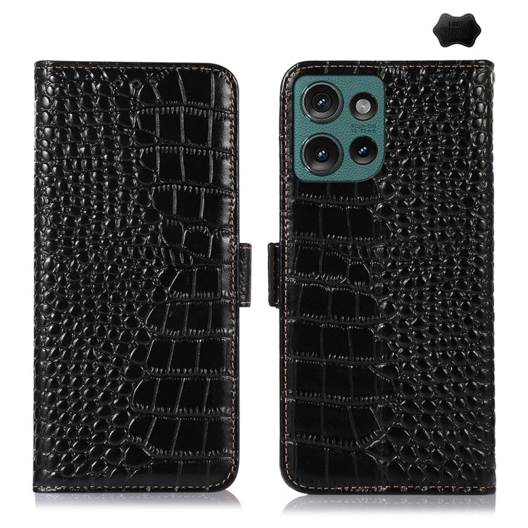 Crocodile Top Layer Cowhide Leather Phone Case, For Motorola Edge 50 Global, For Motorola Edge 50 Neo, For Motorola Moto G04 / G24, For Motorola Moto G34, For Motorola Moto G14 4G, For Motorola Moto G Power 2023