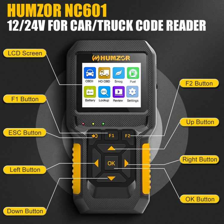 HUMZOR NC601 Car and Truck OBD2 Scan Tool Diagnostic Tool, NC601