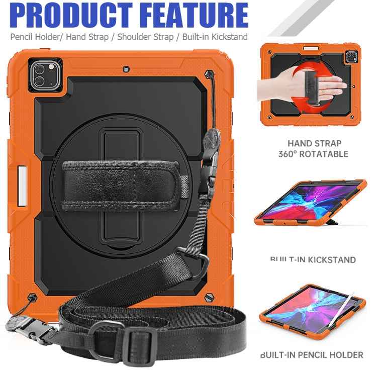 Shockproof Colorful Silicone + PC Protective Case with Holder & Shoulder Strap & Hand Strap & Pen Slot