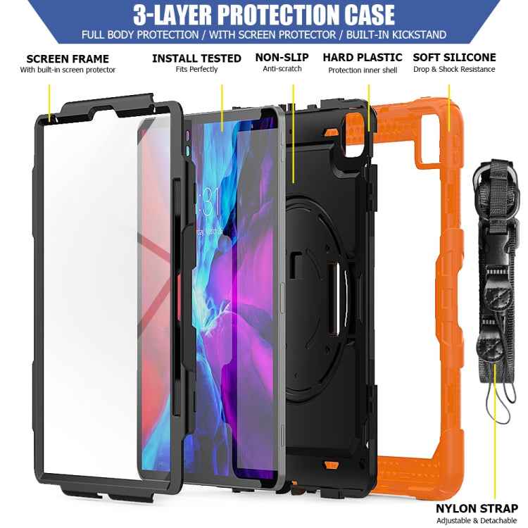 Shockproof Colorful Silicone + PC Protective Case with Holder & Shoulder Strap & Hand Strap & Pen Slot