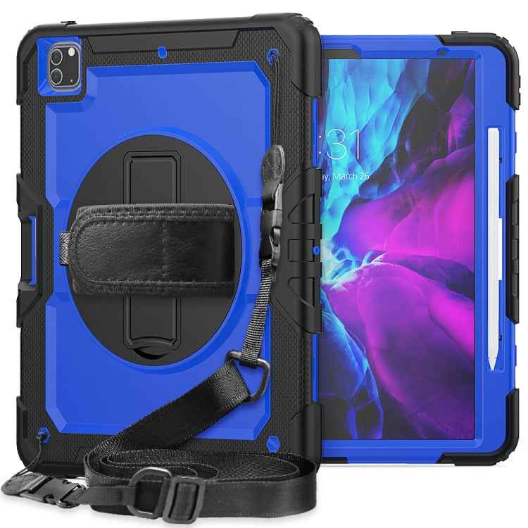Shockproof Colorful Silicone + PC Protective Case with Holder & Shoulder Strap & Hand Strap & Pen Slot