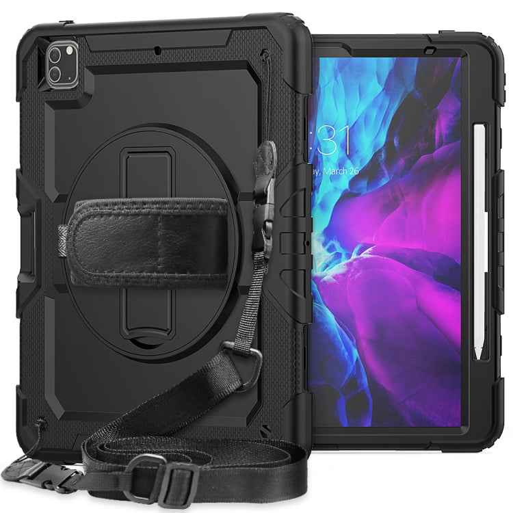 Shockproof Colorful Silicone + PC Protective Case with Holder & Shoulder Strap & Hand Strap & Pen Slot