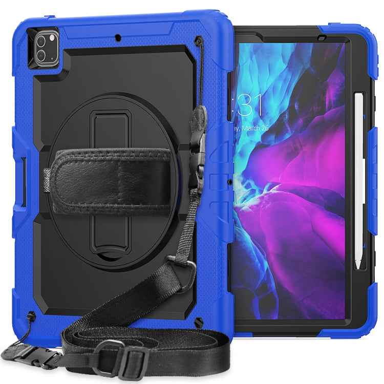 Shockproof Colorful Silicone + PC Protective Case with Holder & Shoulder Strap & Hand Strap & Pen Slot
