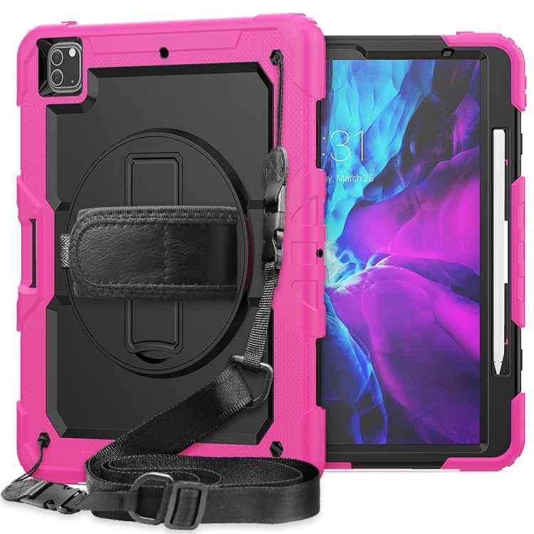 Shockproof Colorful Silicone + PC Protective Case with Holder & Shoulder Strap & Hand Strap & Pen Slot
