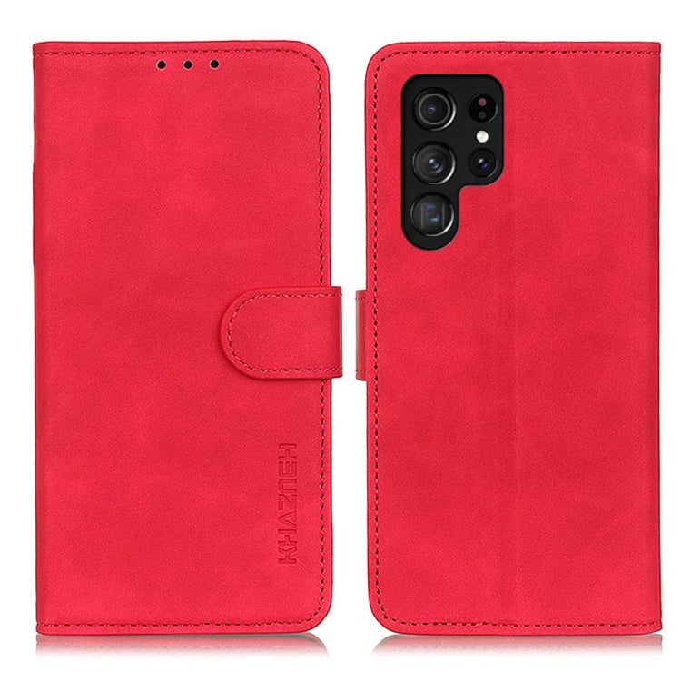 KHAZNEH Retro Texture Horizontal Flip Leather Phone Case, For Samsung Galaxy S24 Ultra