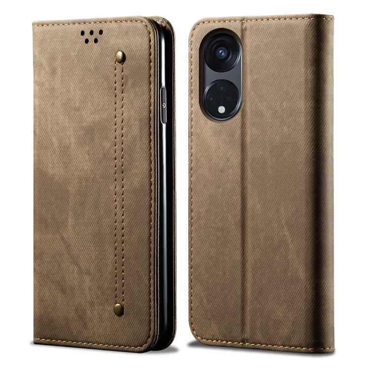 Denim Texture Casual Style Horizontal Flip Leather Case, For OPPO A98 5G