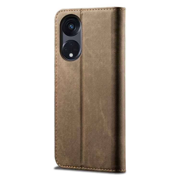 Denim Texture Casual Style Horizontal Flip Leather Case, For OPPO A98 5G