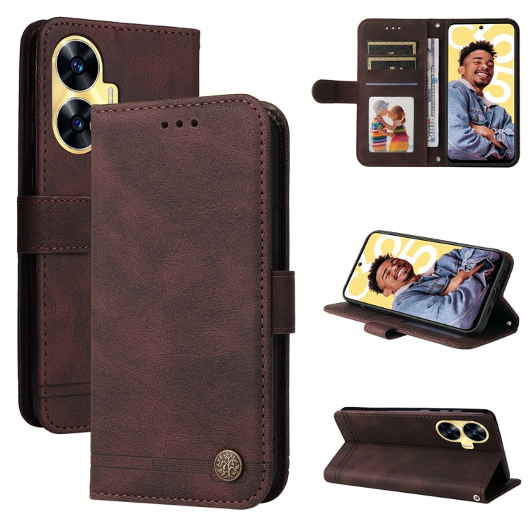 Skin Feel Life Tree Metal Button Leather Phone Case, For Realme 12 Pro+, For Realme C67 4G Global, For Realme C67 5G / 11 5G Taiwan Version, For Realme 11 4G Global, For Realme C53 / Narzo N53, For Realme 11, For Realme 11 Pro / 11 Pro+, For Realme C65...