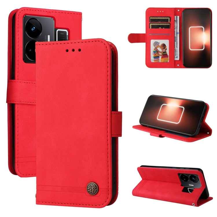 Skin Feel Life Tree Metal Button Leather Phone Case, For Realme GT Neo 5 5G / GT3