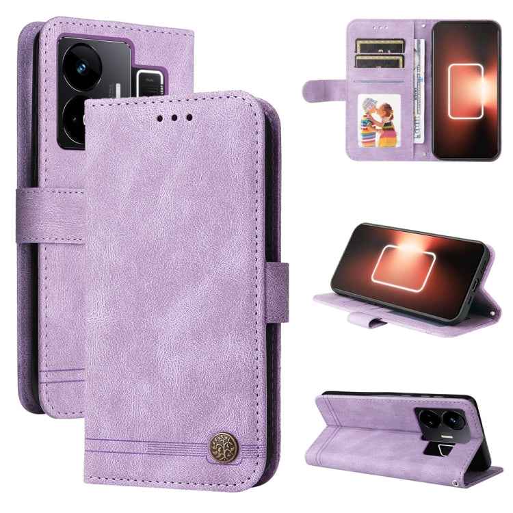 Skin Feel Life Tree Metal Button Leather Phone Case, For Realme GT Neo 5 5G / GT3