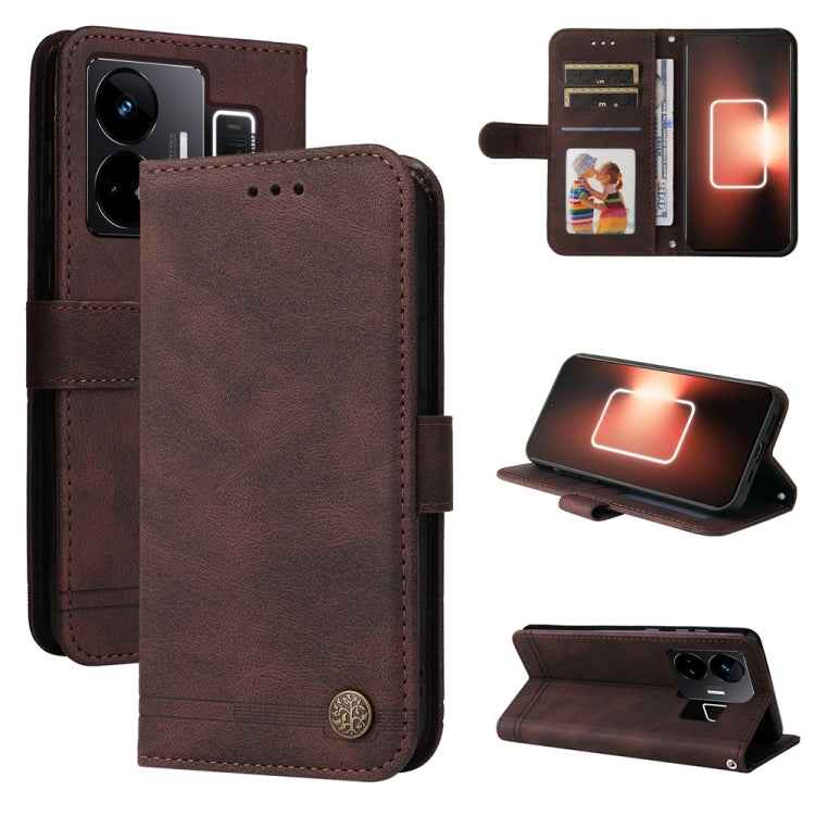 Skin Feel Life Tree Metal Button Leather Phone Case, For Realme GT Neo 5 5G / GT3