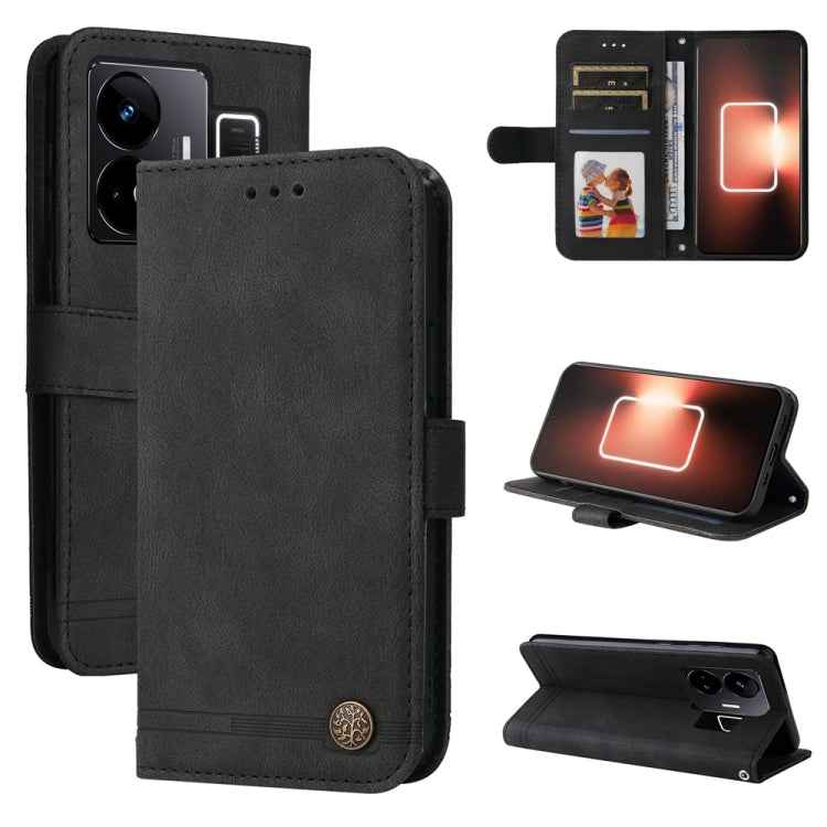 Skin Feel Life Tree Metal Button Leather Phone Case, For Realme GT Neo 5 5G / GT3