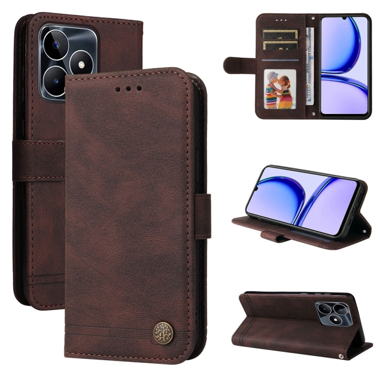 Skin Feel Life Tree Metal Button Leather Phone Case, For Realme 12 Pro+, For Realme C67 4G Global, For Realme C67 5G / 11 5G Taiwan Version, For Realme 11 4G Global, For Realme C53 / Narzo N53, For Realme 11, For Realme 11 Pro / 11 Pro+, For Realme C65...