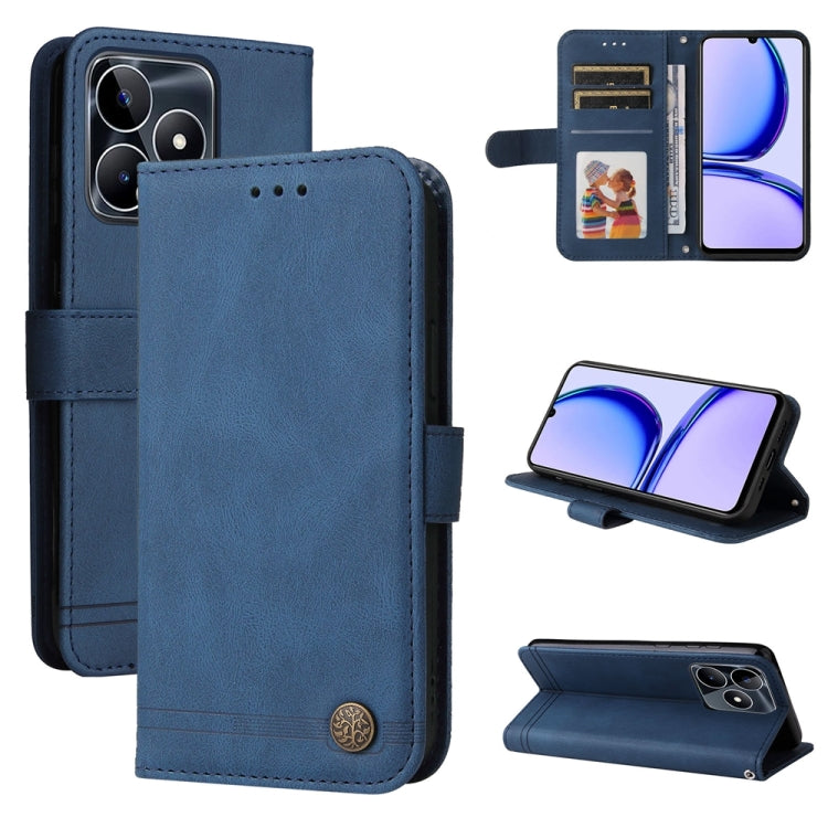 Skin Feel Life Tree Metal Button Leather Phone Case, For Realme 12 Pro+, For Realme C67 4G Global, For Realme C67 5G / 11 5G Taiwan Version, For Realme 11 4G Global, For Realme C53 / Narzo N53, For Realme 11, For Realme 11 Pro / 11 Pro+, For Realme C65...