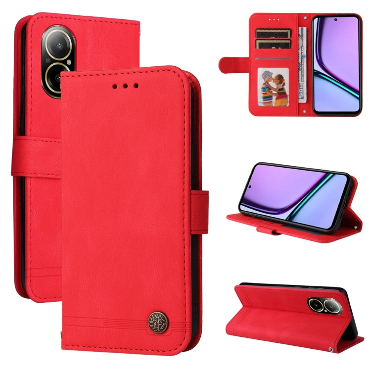 Skin Feel Life Tree Metal Button Leather Phone Case, For Realme 12 Pro+, For Realme C67 4G Global, For Realme C67 5G / 11 5G Taiwan Version, For Realme 11 4G Global, For Realme C53 / Narzo N53, For Realme 11, For Realme 11 Pro / 11 Pro+, For Realme C65...