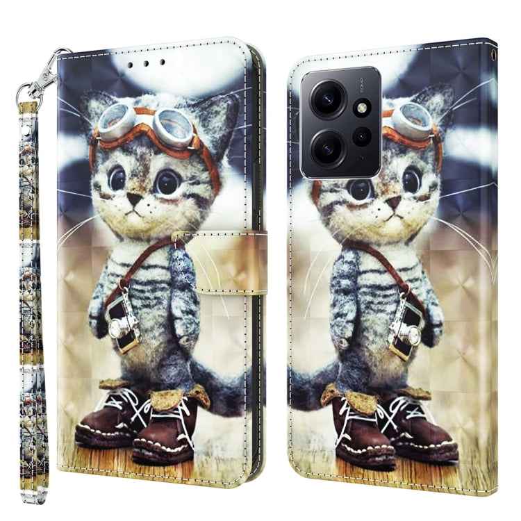 3D Painted Pattern Leather Phone Case, For Xiaomi Redmi Note 12 Pro+ 5G Global, For Xiaomi 12 Pro, For Xiaomi 12, For Xiaomi Redmi Note 10 Pro