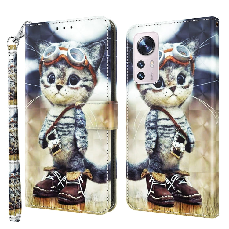 3D Painted Pattern Leather Phone Case, For Xiaomi Redmi Note 12 Pro+ 5G Global, For Xiaomi 12 Pro, For Xiaomi 12, For Xiaomi Redmi Note 10 Pro