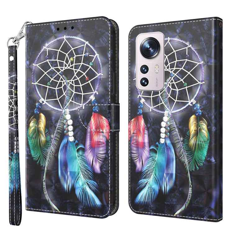 3D Painted Pattern Leather Phone Case, For Xiaomi Redmi Note 12 Pro+ 5G Global, For Xiaomi 12 Pro, For Xiaomi 12, For Xiaomi Redmi Note 10 Pro
