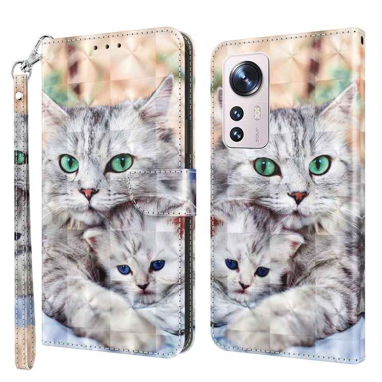 3D Painted Pattern Leather Phone Case, For Xiaomi Redmi Note 12 Pro+ 5G Global, For Xiaomi 12 Pro, For Xiaomi 12, For Xiaomi Redmi Note 10 Pro