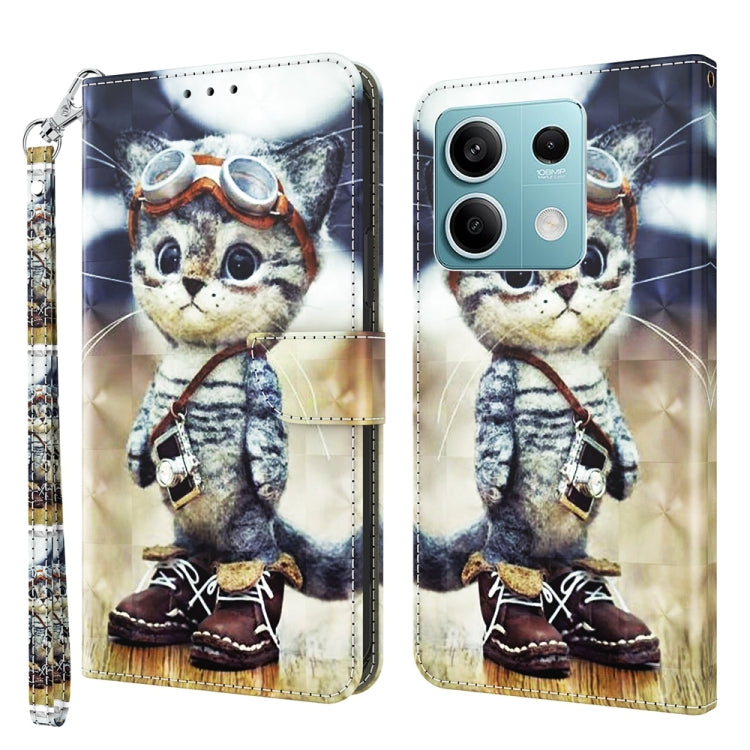 3D Painted Pattern Leather Phone Case, For Xiaomi Redmi A3, For Xiaomi Redmi Note 13 4G, For Xiaomi Redmi Note 13 5G, For Xiaomi Redmi 13C