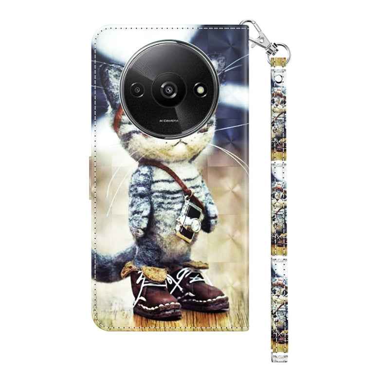 3D Painted Pattern Leather Phone Case, For Xiaomi Redmi A3, For Xiaomi Redmi Note 13 4G, For Xiaomi Redmi Note 13 5G, For Xiaomi Redmi 13C