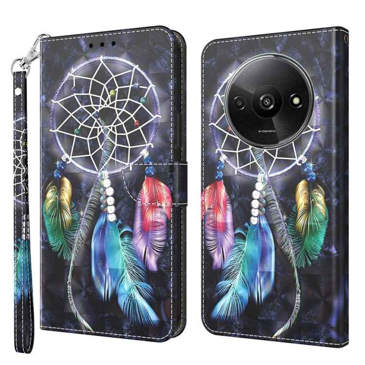 3D Painted Pattern Leather Phone Case, For Xiaomi Redmi A3, For Xiaomi Redmi Note 13 4G, For Xiaomi Redmi Note 13 5G, For Xiaomi Redmi 13C