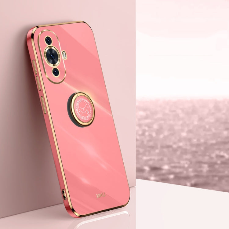 XINLI Straight Edge 6D Electroplate TPU Phone Case with Ring Holder, For Huawei Maimang 20, For Huawei Enjoy 60X, For Huawei nova 11 Pro, For Huawei nova 11, For Huawei P60 Art, For Huawei P60