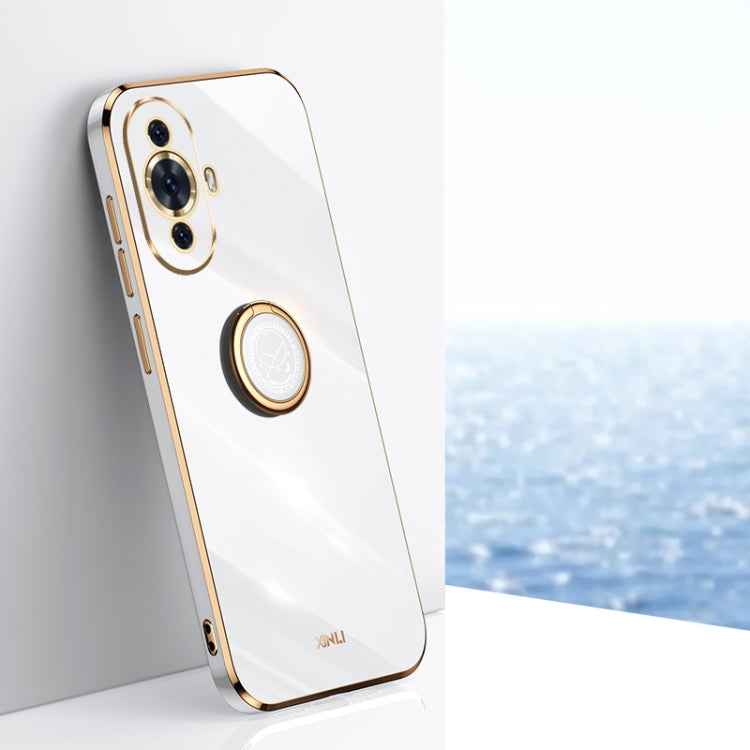 XINLI Straight Edge 6D Electroplate TPU Phone Case with Ring Holder, For Huawei Maimang 20, For Huawei Enjoy 60X, For Huawei nova 11 Pro, For Huawei nova 11, For Huawei P60 Art, For Huawei P60