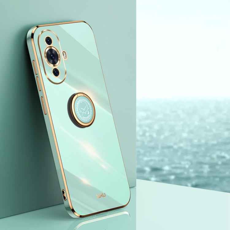 XINLI Straight Edge 6D Electroplate TPU Phone Case with Ring Holder, For Huawei Maimang 20, For Huawei Enjoy 60X, For Huawei nova 11 Pro, For Huawei nova 11, For Huawei P60 Art, For Huawei P60