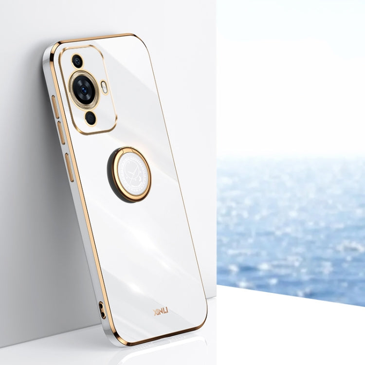 XINLI Straight Edge 6D Electroplate TPU Phone Case with Ring Holder, For Huawei Nova 11 SE, For Huawei nova 12 Pro, For Huawei nova 12, For Huawei Maimang 20, For Huawei Enjoy 60X, For Huawei nova 11 Pro