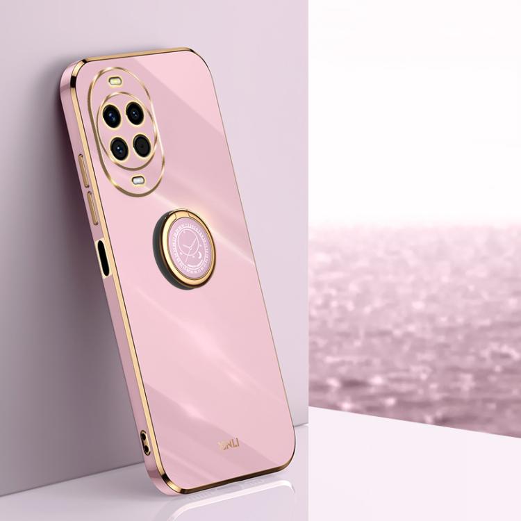 XINLI Straight Edge 6D Electroplate TPU Phone Case with Ring Holder, For Huawei Mate 80 Pro Max, For Huawei Mate 80, For Huawei Mate 70 Air, For Huawei Nova 14 Ultra, For Huawei Nova 14 Pro, For Huawei Nova 14
