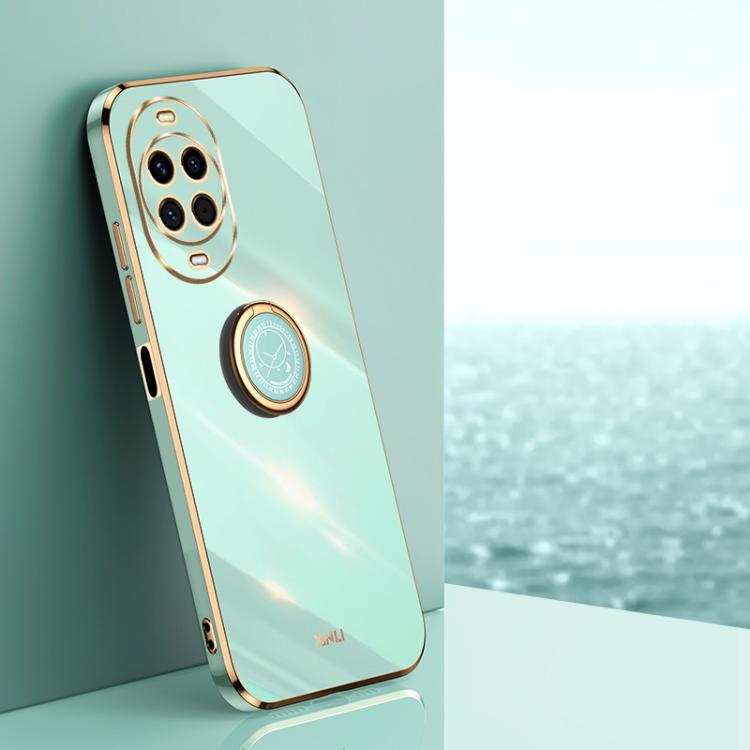 XINLI Straight Edge 6D Electroplate TPU Phone Case with Ring Holder, For Huawei Mate 80 Pro Max, For Huawei Mate 80, For Huawei Mate 70 Air, For Huawei Nova 14 Ultra, For Huawei Nova 14 Pro, For Huawei Nova 14