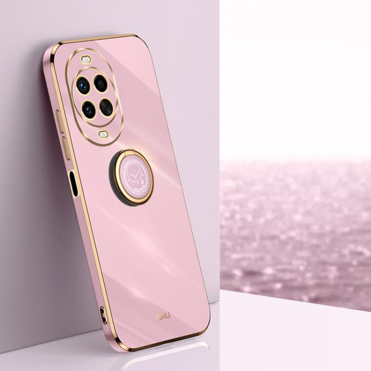 XINLI Straight Edge 6D Electroplate TPU Phone Case with Ring Holder, For Huawei Mate 80 Pro Max, For Huawei Mate 80, For Huawei Mate 70 Air, For Huawei Nova 14 Ultra, For Huawei Nova 14 Pro, For Huawei Nova 14