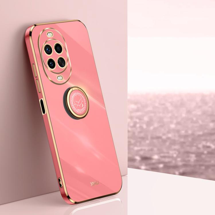 XINLI Straight Edge 6D Electroplate TPU Phone Case with Ring Holder, For Huawei Mate 80 Pro Max, For Huawei Mate 80, For Huawei Mate 70 Air, For Huawei Nova 14 Ultra, For Huawei Nova 14 Pro, For Huawei Nova 14