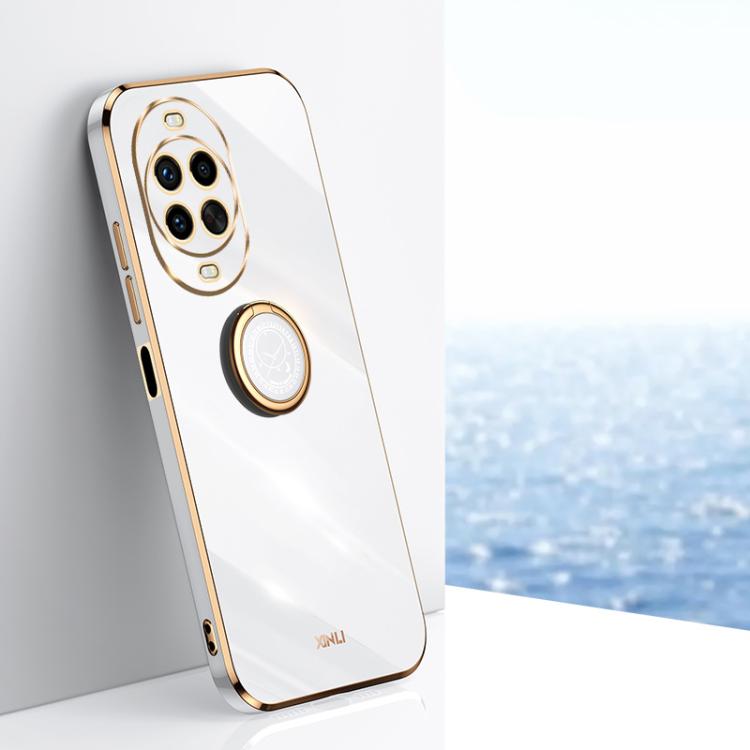 XINLI Straight Edge 6D Electroplate TPU Phone Case with Ring Holder, For Huawei Mate 80 Pro Max, For Huawei Mate 80, For Huawei Mate 70 Air, For Huawei Nova 14 Ultra, For Huawei Nova 14 Pro, For Huawei Nova 14