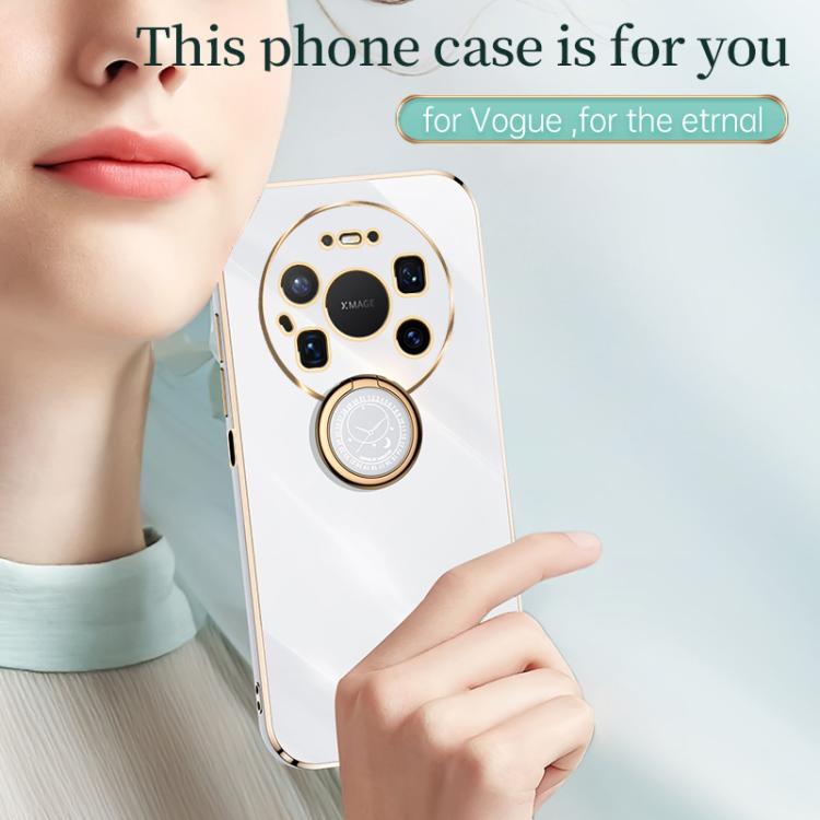 XINLI Straight Edge 6D Electroplate TPU Phone Case with Ring Holder, For Huawei Mate 80 Pro Max, For Huawei Mate 80, For Huawei Mate 70 Air, For Huawei Nova 14 Ultra, For Huawei Nova 14 Pro, For Huawei Nova 14