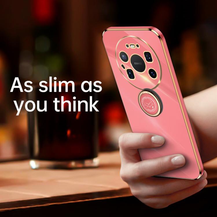 XINLI Straight Edge 6D Electroplate TPU Phone Case with Ring Holder, For Huawei Mate 80 Pro Max, For Huawei Mate 80, For Huawei Mate 70 Air, For Huawei Nova 14 Ultra, For Huawei Nova 14 Pro, For Huawei Nova 14