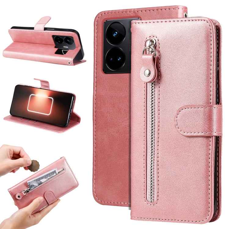 Fashion Calf Texture Zipper Leather Phone Case, For Realme GT Neo 5 5G / GT3