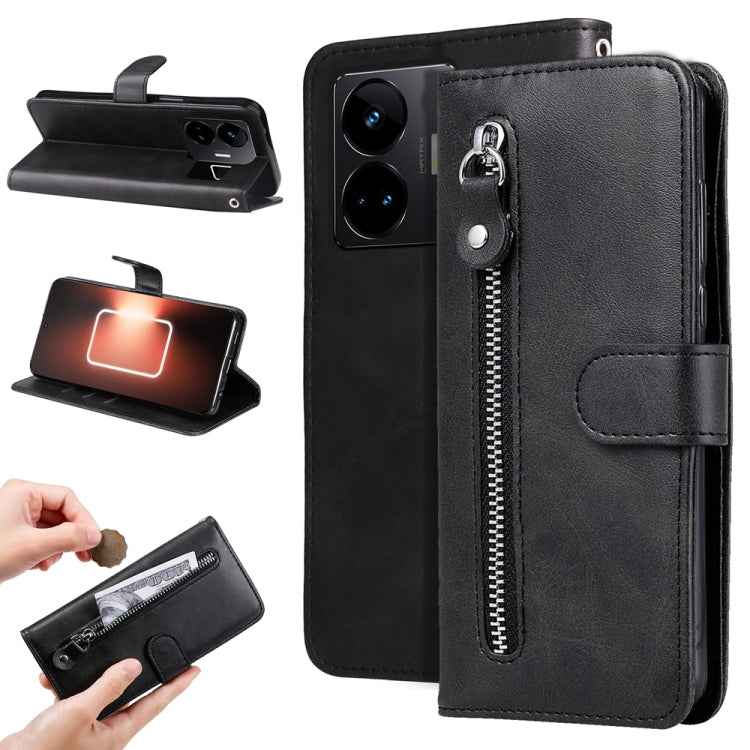 Fashion Calf Texture Zipper Leather Phone Case, For Realme GT Neo 5 5G / GT3