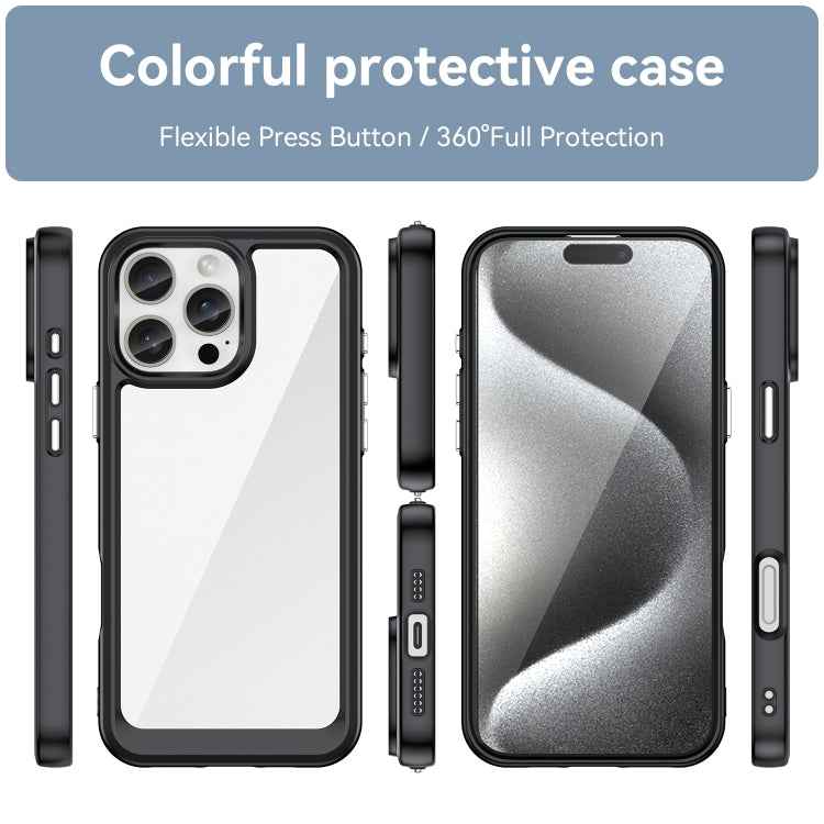 Colorful Series Acrylic + TPU Phone Case, For iPhone 16 Pro Max, For iPhone 16 Pro, For iPhone 16 Plus, For iPhone 16, iPhone 16e, For iPhone 15 Pro Max, For iPhone 15 Pro, For iPhone 15 Plus