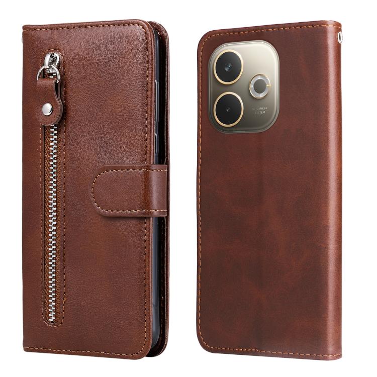 Fashion Calf Texture Zipper Leather Phone Case