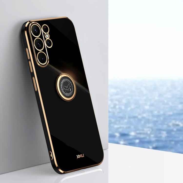 XINLI Straight Edge 6D Electroplate TPU Phone Case with Ring Holder, For Samsung Galaxy A15, For Samsung Galaxy A55, For Samsung Galaxy A35 5G, For Samsung Galaxy S24 Ultra 5G, For Samsung Galaxy S24+ 5G, For Samsung Galaxy S24 5G