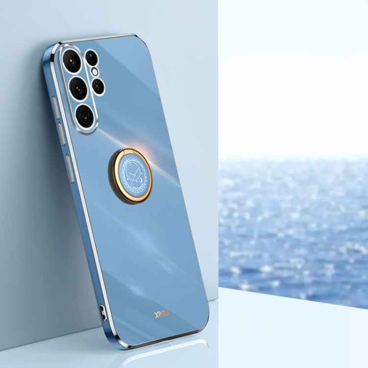 XINLI Straight Edge 6D Electroplate TPU Phone Case with Ring Holder, For Samsung Galaxy A15, For Samsung Galaxy A55, For Samsung Galaxy A35 5G, For Samsung Galaxy S24 Ultra 5G, For Samsung Galaxy S24+ 5G, For Samsung Galaxy S24 5G