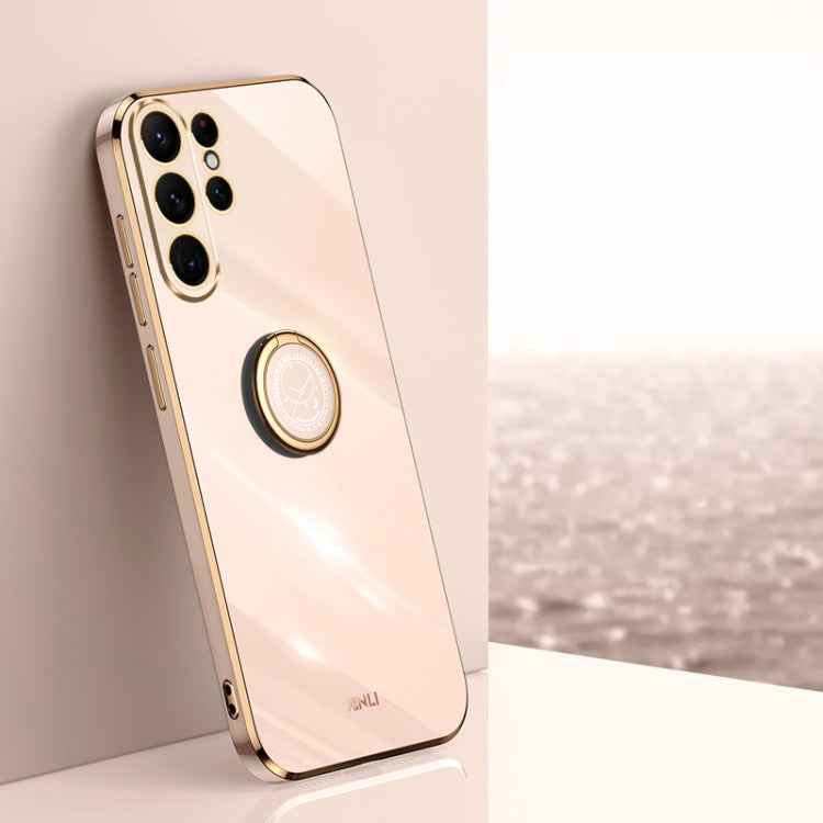 XINLI Straight Edge 6D Electroplate TPU Phone Case with Ring Holder, For Samsung Galaxy A15, For Samsung Galaxy A55, For Samsung Galaxy A35 5G, For Samsung Galaxy S24 Ultra 5G, For Samsung Galaxy S24+ 5G, For Samsung Galaxy S24 5G