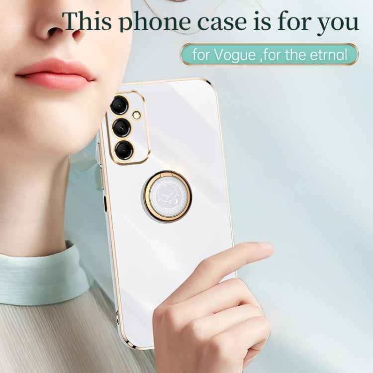 XINLI Straight Edge 6D Electroplate TPU Phone Case with Ring Holder, For Samsung Galaxy A15, For Samsung Galaxy A55, For Samsung Galaxy A35 5G, For Samsung Galaxy S24 Ultra 5G, For Samsung Galaxy S24+ 5G, For Samsung Galaxy S24 5G