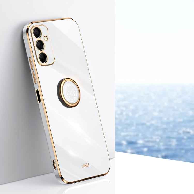 XINLI Straight Edge 6D Electroplate TPU Phone Case with Ring Holder, For Samsung Galaxy A15, For Samsung Galaxy A55, For Samsung Galaxy A35 5G, For Samsung Galaxy S24 Ultra 5G, For Samsung Galaxy S24+ 5G, For Samsung Galaxy S24 5G