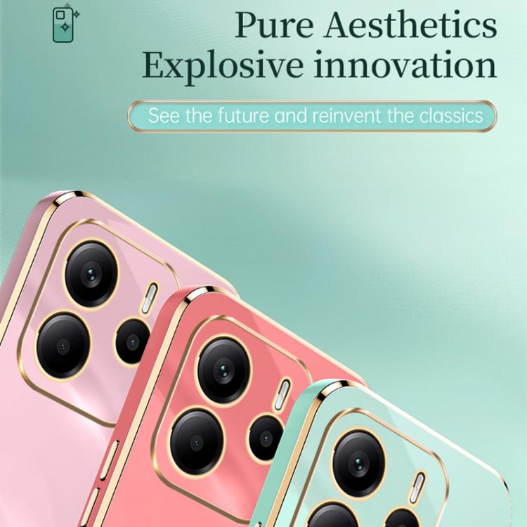 XINLI Straight Edge 6D Electroplate TPU Phone Case, For Redmi Note 14 4G 163.25mm, For Redmi Note 14 5G Global, For Redmi 14 4G, For Xiaomi Redmi Note 13 Pro 4G, For Xiaomi Redmi Note 13 4G, For Xiaomi Redmi 13C 5G