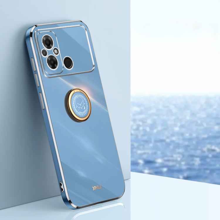 XINLI Straight Edge 6D Electroplate TPU Phone Case with Ring Holder, For Xiaomi Civi 3 5G, For Xiaomi Poco C55 4G, For Xiaomi Redmi Note 12 5G Global